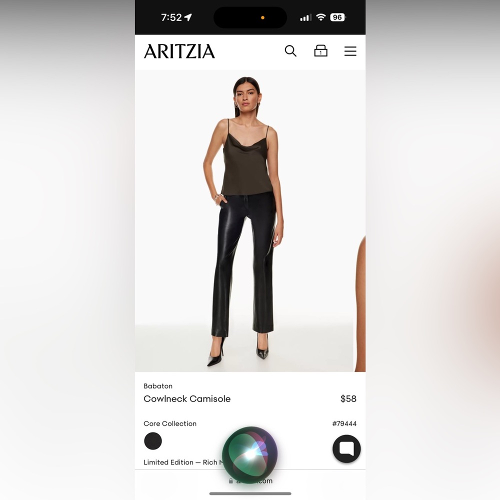 Aritzia cowlneck camisole